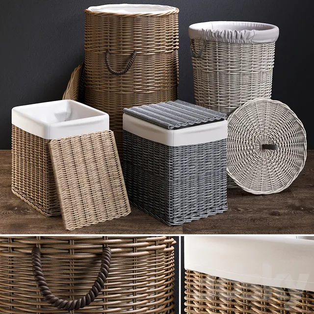 Bathroom – Accessories 3D Models – Baskets 1 (For perezalivku)
