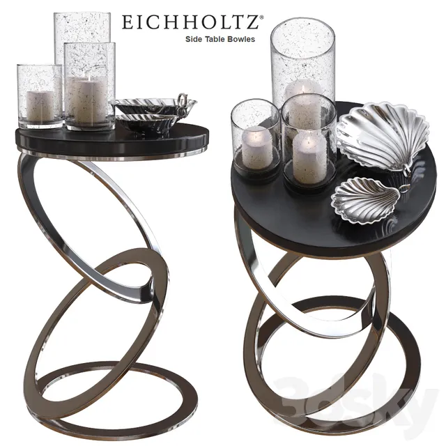 Bathroom – Accessories 3D Models – Eichholtz Side Table Bowles with accesories