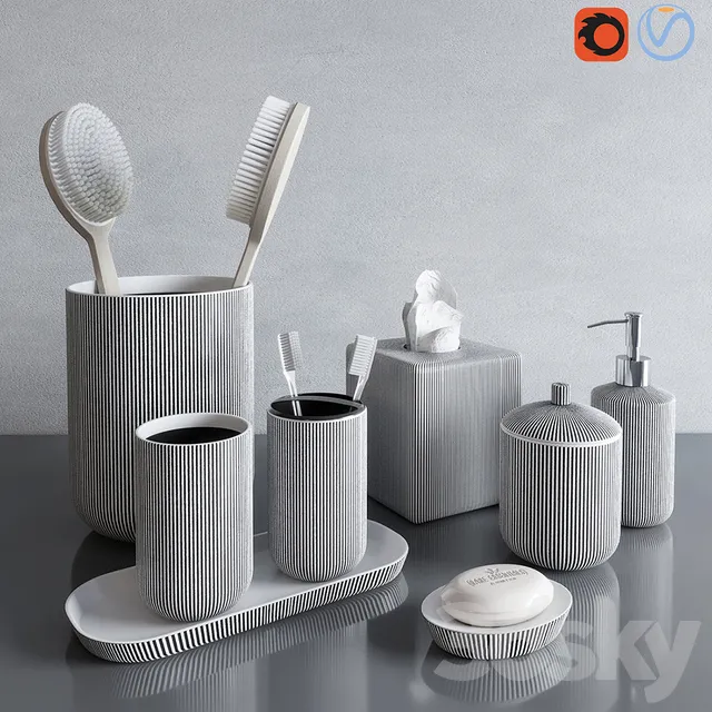 Bathroom – Accessories 3D Models – Kassatex Rivington Accessory Kit