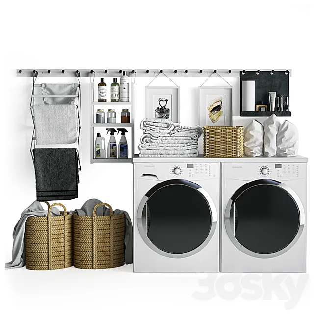 Bathroom – Accessories 3D Models – Laundry Set