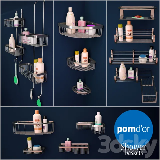 Bathroom – Accessories 3D Models – Pom’dor-shower baskets