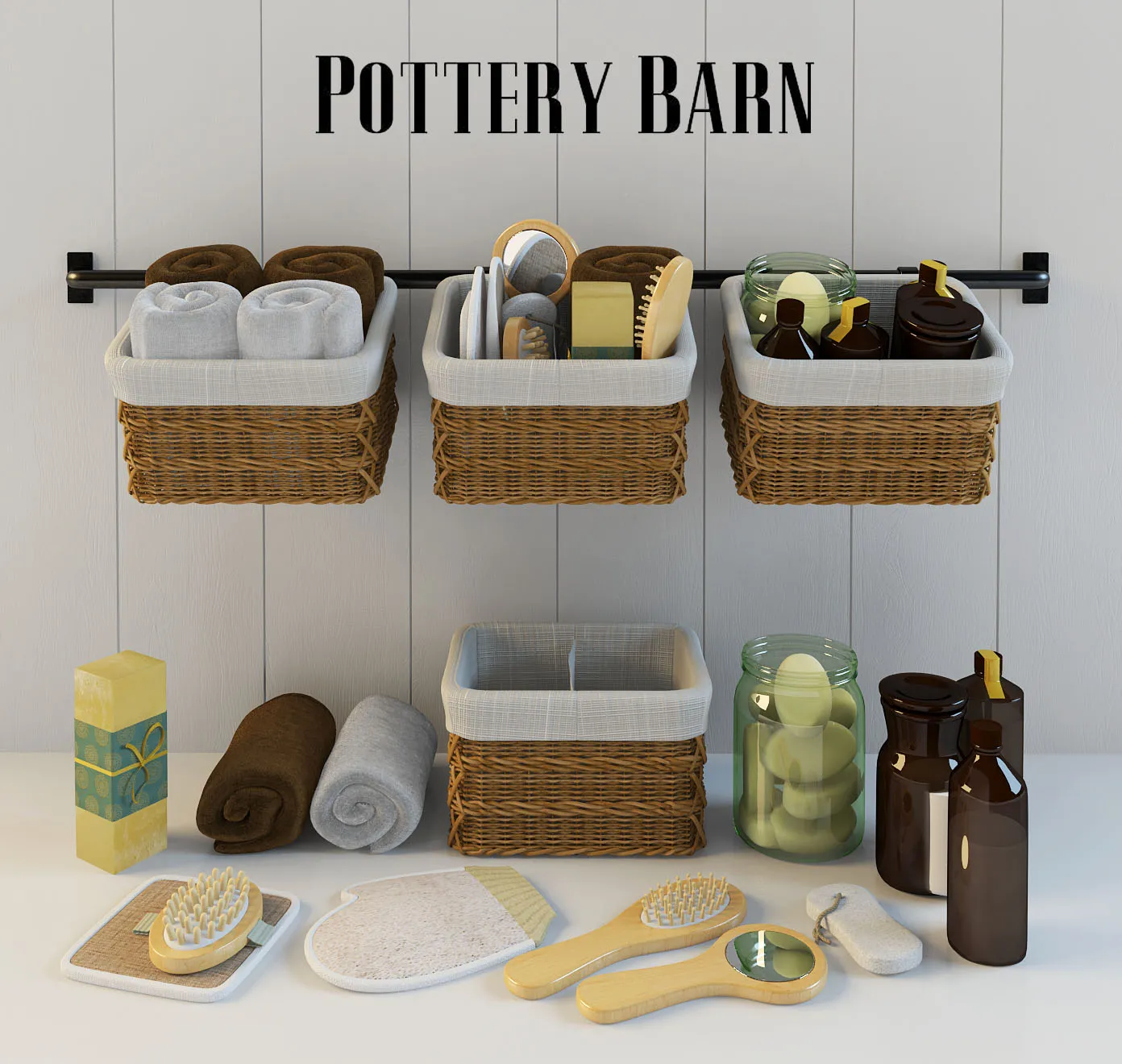 Bathroom – Accessories 3D Models – Pottery Barn for bath (max; fbx)