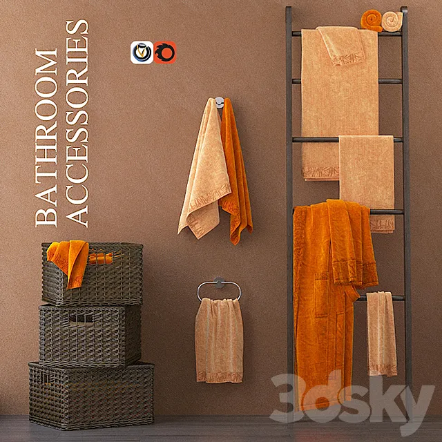 Bathroom – Accessories 3D Models – Towels for bathroom m30-1