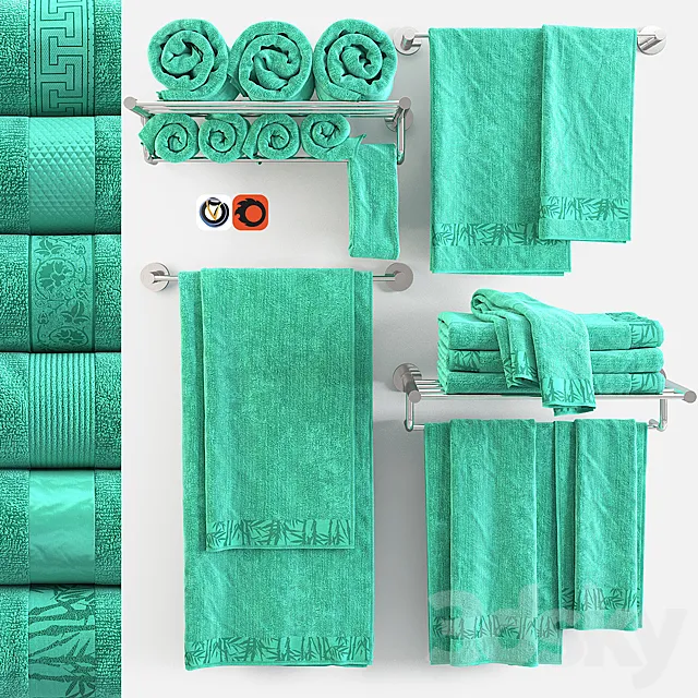 Bathroom – Accessories 3D Models – Towels m33