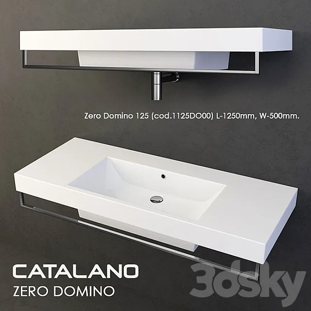 washbasin Catalano Zero Domino (set) 3DS Max - thumbnail 3