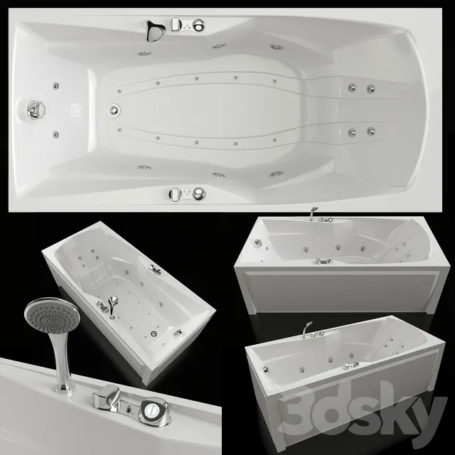 Bathroom – Bathtub 3D Models – Acrylic hot tub Doctor Jet Fortunata