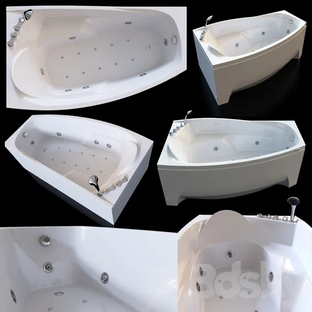 Bathroom – Bathtub 3D Models – Acrylic hydromassage bath Doctor Jet Laluna