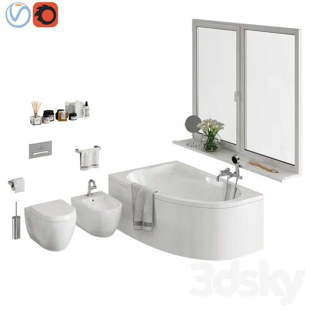 Bathroom – Bathtub 3D Models – Bathroom Set 2 Part 2