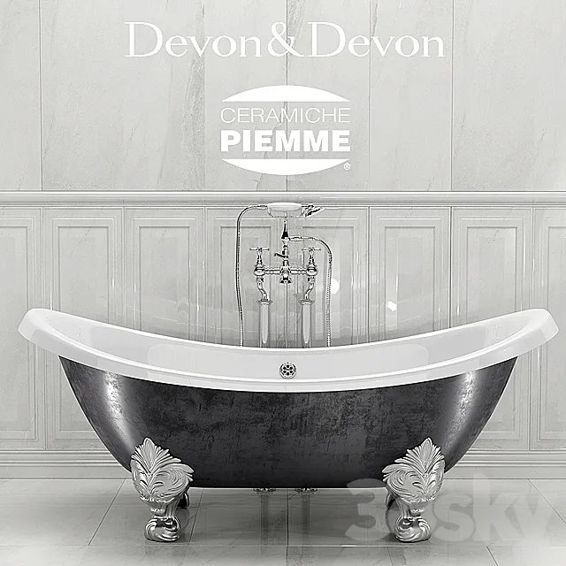 Bathroom – Bathtub 3D Models – Devon Devon tub and tile Piemme