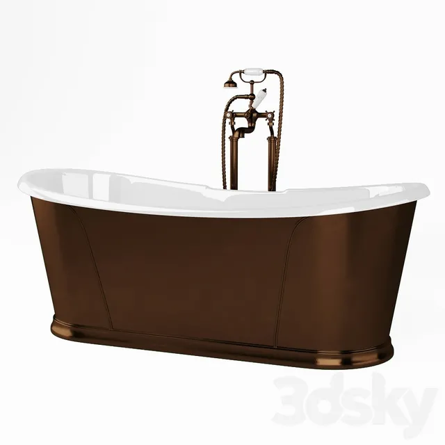 Bathroom – Bathtub 3D Models – Devon&Devon CAMELOT RAME ANTICO