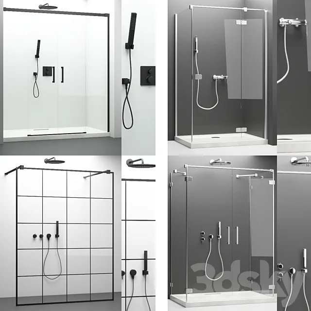 Bathroom – Bathtub 3D Models – Radaway shower set and Grohe appliances