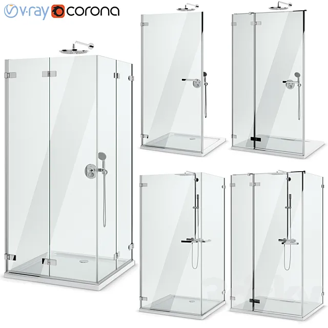 Bathroom – Bathtub 3D Models – Shower enclosures and doors Radaway Arta set 101