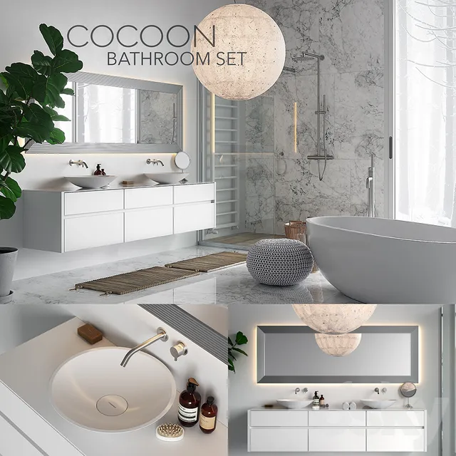 COCOON Bathroom Set (corona PBR vray GGX) 3DS Max - thumbnail 3
