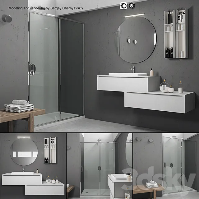Bathroom – Furniture 3D Models – Bathroom furniture set Arcom e.Ly 5