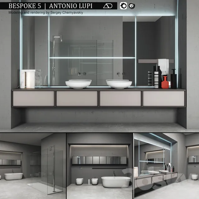 Bathroom – Furniture 3D Models – Bathroom furniture set Bespoke 5