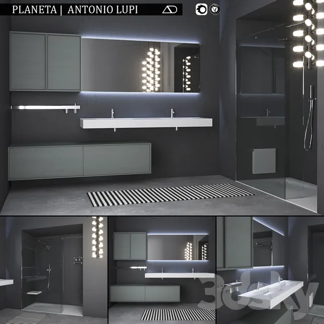 Bathroom – Furniture 3D Models – Bathroom furniture set Planeta