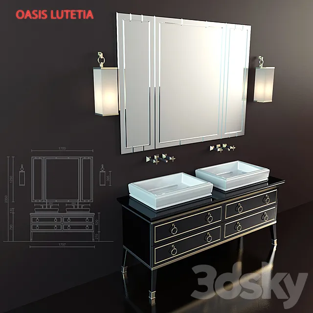 Bathroom – Furniture 3D Models – Composition Of L1; Oasis