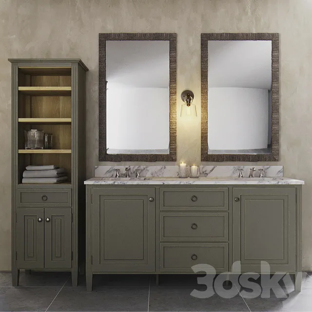 Bathroom – Furniture 3D Models – Crate & Barell Britta Bath