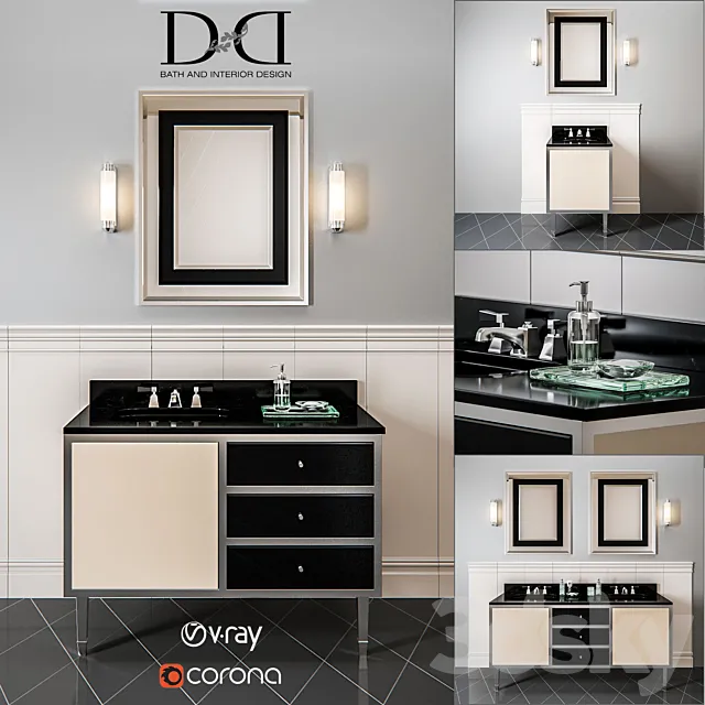 Bathroom – Furniture 3D Models – Devon & Devon – Jazz collection (3 Vanity Unit)
