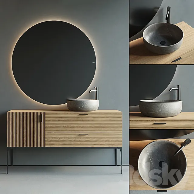 Bathroom – Furniture 3D Models – Inbani Grate 02 Vanity Unit Set 2