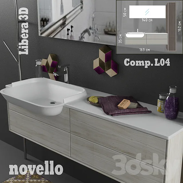 Bathroom – Furniture 3D Models – Novello Libera 3D comp.L4