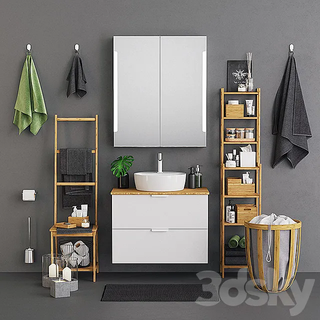 Bathroom – Furniture 3D Models – Rogrund Godmorgon Bath Set