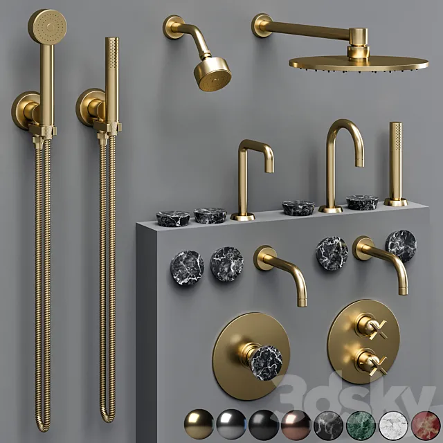 the watermark collection ZEN bathroom faucet set 3DS Max - thumbnail 3