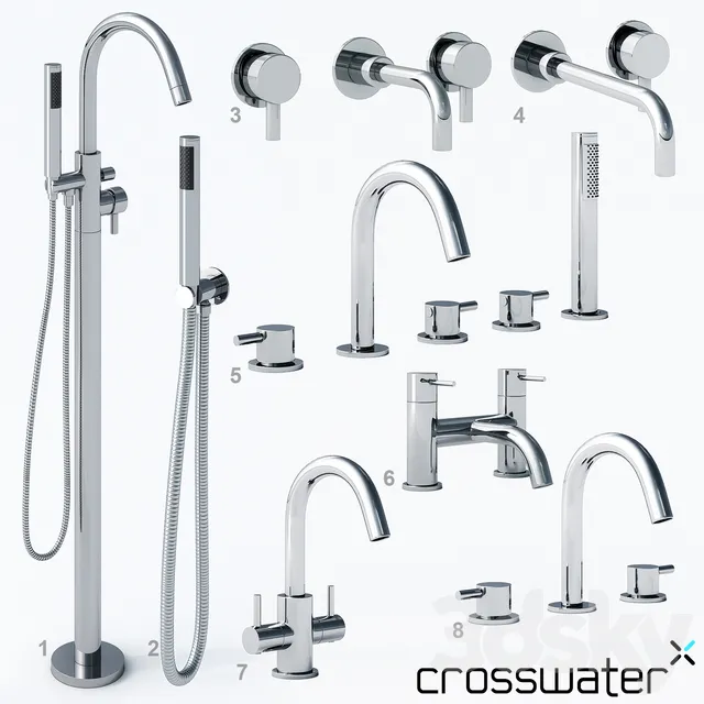 Bathroom – Faucet 3D Models – CROSSWATER – Mike Pro – set 1