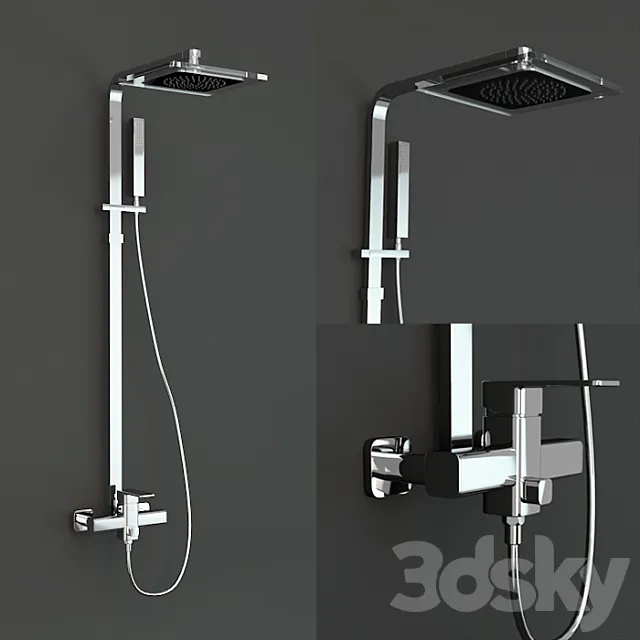 Bathroom – Faucet 3D Models – Damixa slate shower set