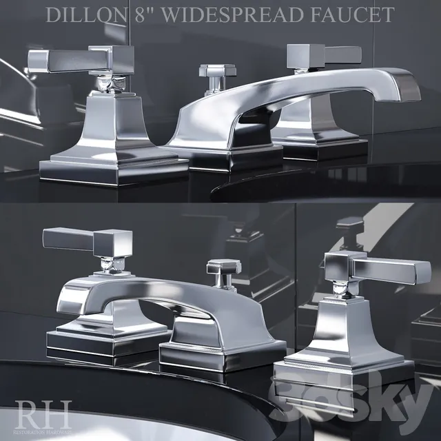 Bathroom – Faucet 3D Models – DILLON 8in WIDESPREAD FAUCET
