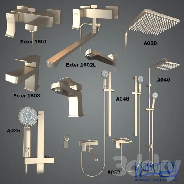 Bathroom – Faucet 3D Models – Faucets. Exter Series 1600 WasserKRAFT (max; fbx)