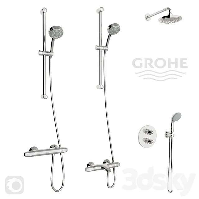 Bathroom – Faucet 3D Models – Grohe Grohtherm 1000 Thermostat set