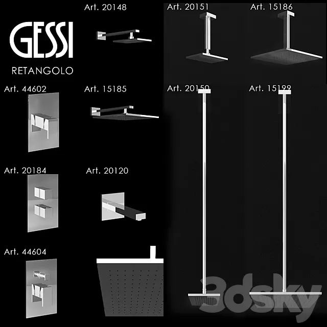 Bathroom – Faucet 3D Models – Mixers Gessi Retangolo 3
