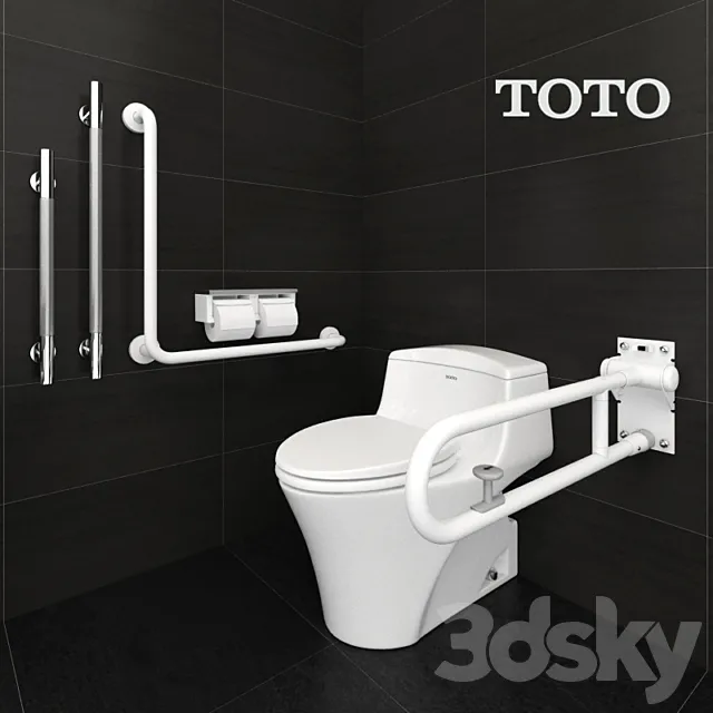 Bathroom – Faucet 3D Models – Toto toilets CW923SGUR and Accessible equipment