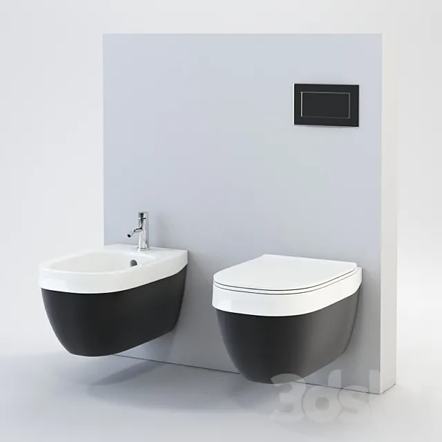 Bathroom – Toilet – Bidet 3D Models – HATRIA Abito set of plumbing