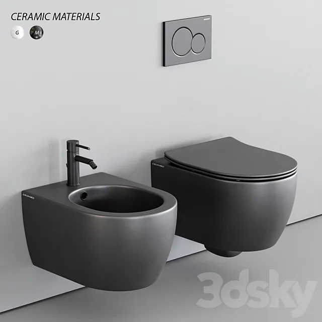 Bathroom – Toilet – Bidet 3D Models – Scarabeo Ceramiche Moon Wall-Hung WC; design Massimiliano Braconi