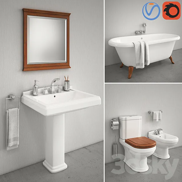 Bathroom – Toilet – Bidet 3D Models – Villeroy and Boch Hommage 2