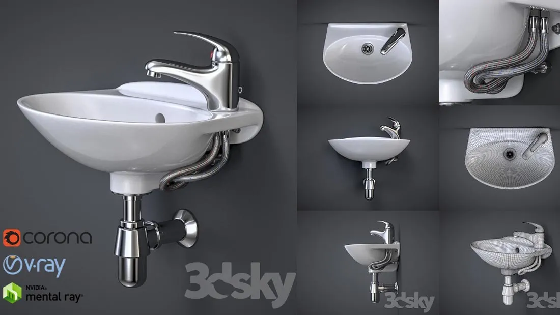 Bathroom – Wash Basin 3D Models – Bathroom sink with faucet