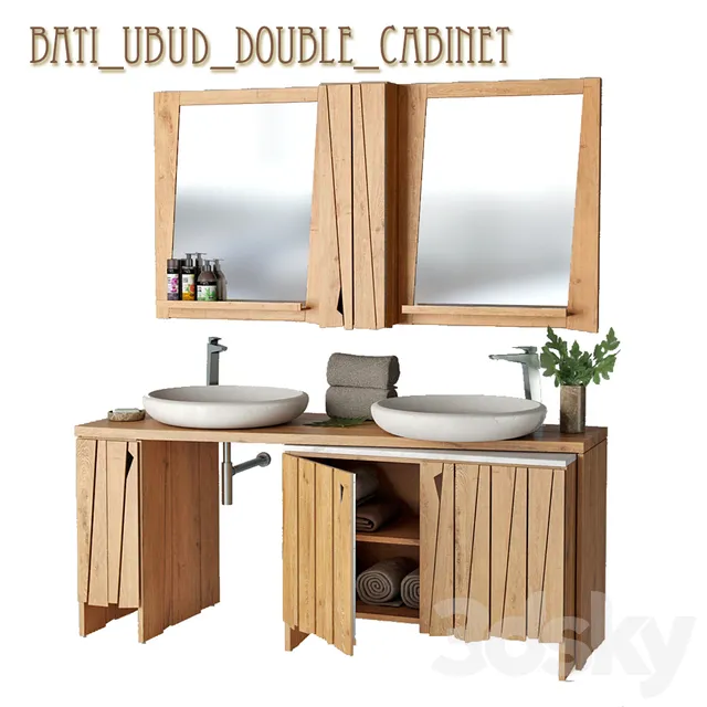 Bathroom – Wash Basin 3D Models – Bati Ubud double withabinet
