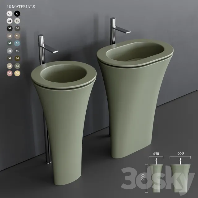 Bathroom – Wash Basin 3D Models – Ceramica Cielo Amedeo Freestanding Washbasin