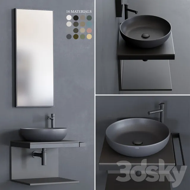 Bathroom – Wash Basin 3D Models – Ceramica Cielo Multiplo set 1