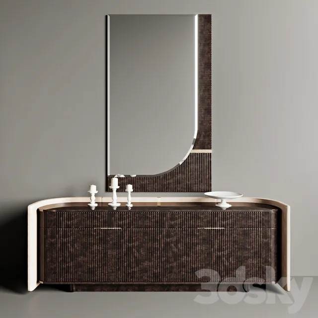 Bathroom – Wash Basin 3D Models – Chest and mirror Turri Eclipse