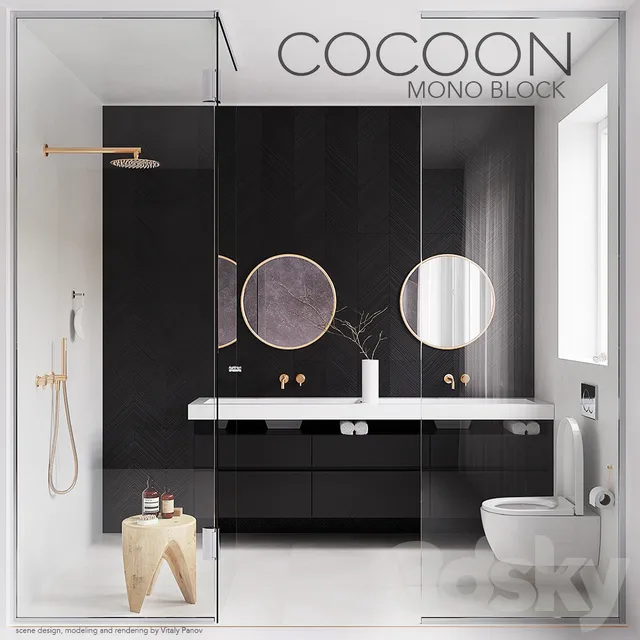 Bathroom – Wash Basin 3D Models – COCOON MONO BLOCK