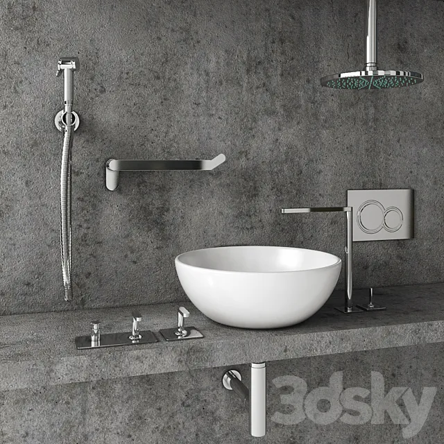 Bathroom – Wash Basin 3D Models – Faucets and accessories Bagno Design