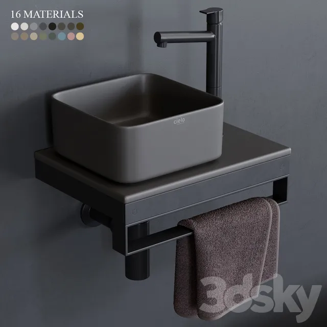 Bathroom – Wash Basin 3D Models – Milaq Square Washbasin Ceramica Cielo Shui Comfort