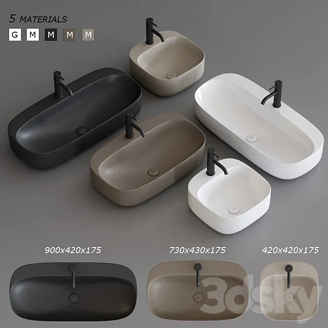Bathroom – Wash Basin 3D Models – Noken Arquitect countertop washbasin