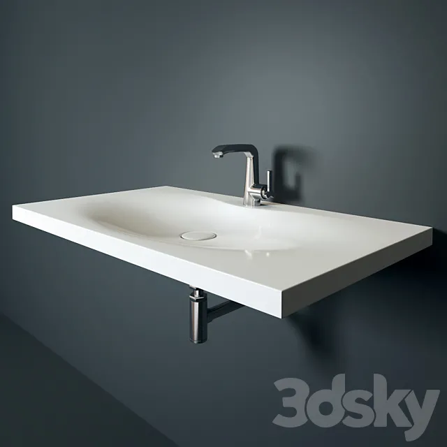 Bathroom – Wash Basin 3D Models – Sink and faucet Bravat Waterfall F173107C