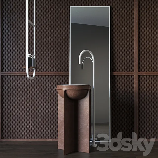 Bathroom – Wash Basin 3D Models – Sink floor Falper Controstampo