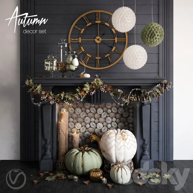 Autumn Decor Set 3DS Max - thumbnail 3