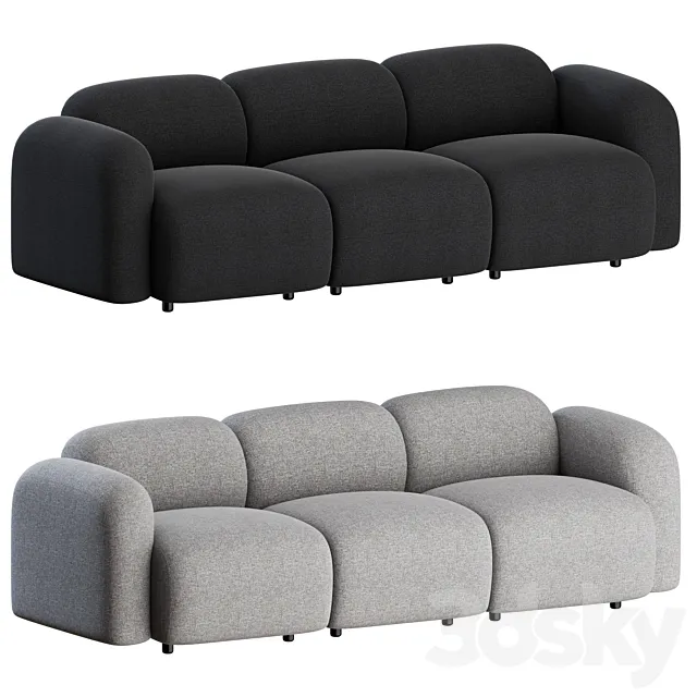 Swell Sofa 3 Seater by Normann Copenhagen 3DS Max - thumbnail 3